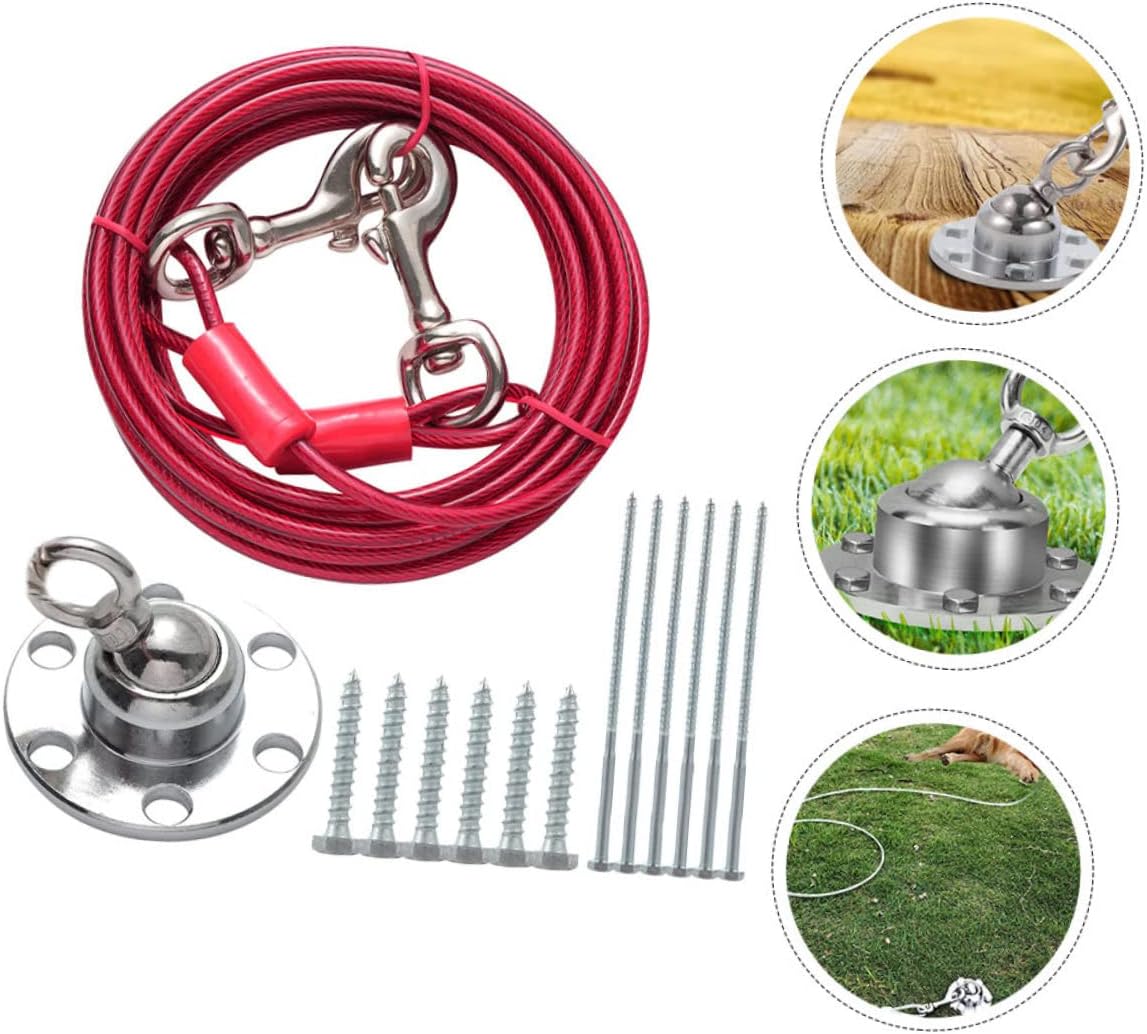 HANABASS 1set Outdoor Dog Tie-Out Stake Rotating Swivel Stainless Steel Design for Easy Installation and Use for Large Dogs and Outdoor Activities