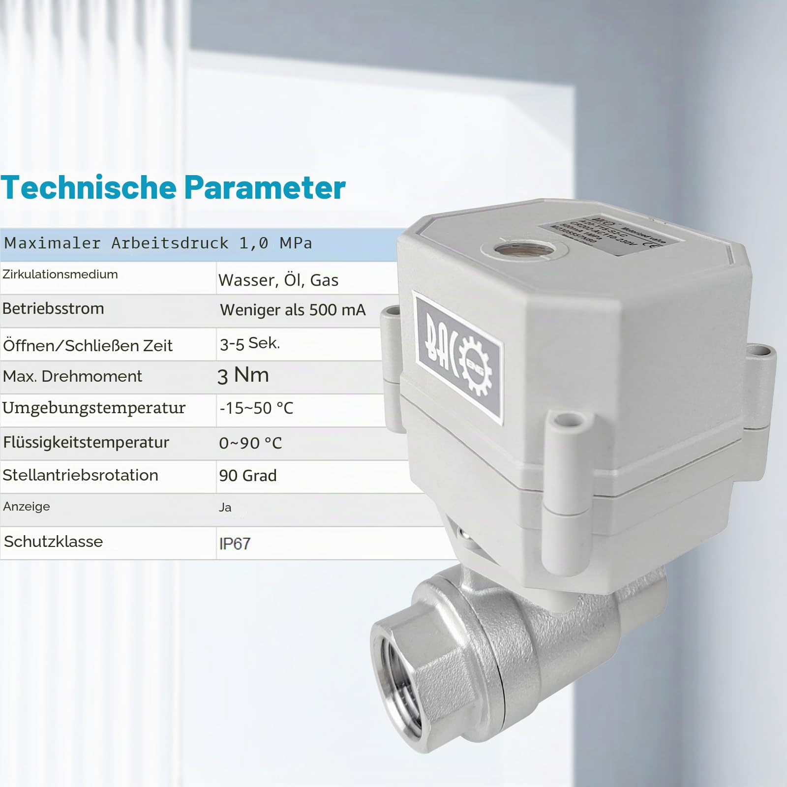 BACOENG AC110-230V 2 Wege 1-1/4" Messing Motorkugelhahn Zonenventil CR202C 2 Drähte Elektrische Kugelventil NC