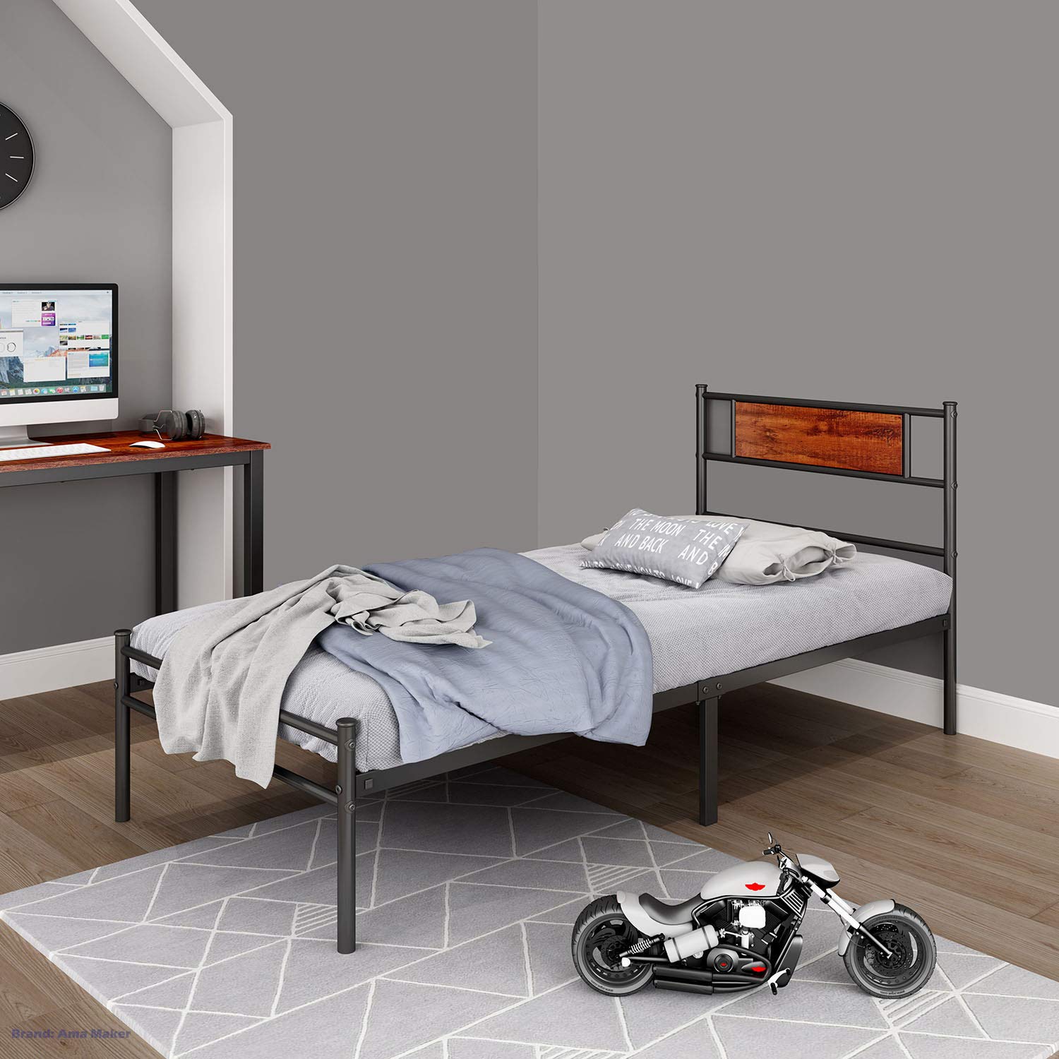 Buy Ama Maker 12.7inch Bed Frames with Headboard and Footboard Modern