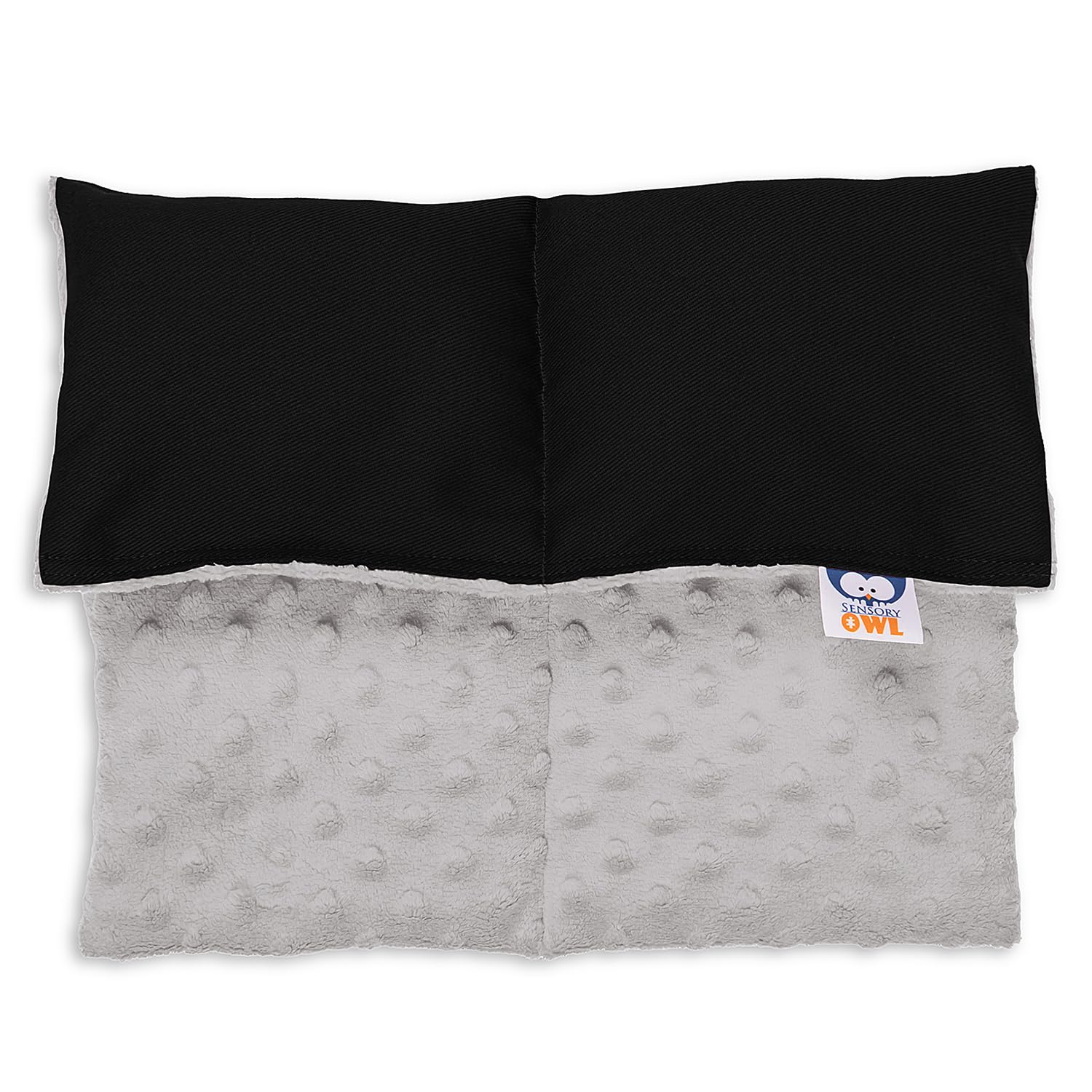 Sensory Owl Weighted Lap Pad With Soft Plushy Side Sensory Pillow For Children And Adults To Relive Stress Anxiety Self-Calming Relaxing 30 x 40 cm 2 kg Black Ash