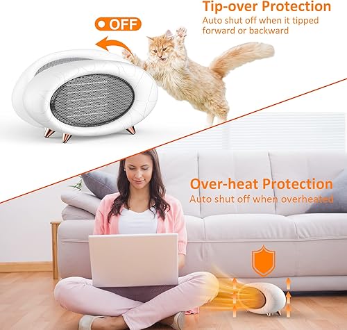 Miniatura 4 de Calentador de escritorio, calentador de escritorio pequeño de 600 W de eficiencia energética para uso en interiores, calentador de espacio de