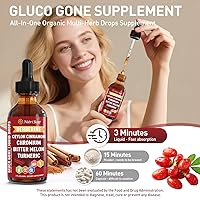 Vista 3 de Berberina con canela de Ceilán - Gotas líquidas de suplemento de berberina con extracto de melón amargo, cúrcuma, cromo, Gymnema, Moringa, activador