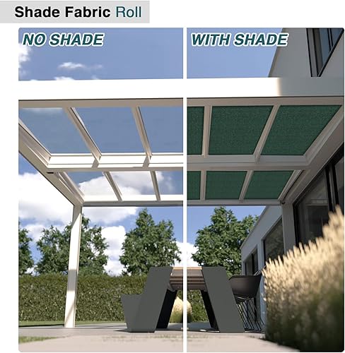 Miniatura 4 de Rollo de sombra solar de 8 x 25 pies, cubierta de bloqueo UV para patio al aire libre, patio, pérgola, plantas de invernadero (verde)