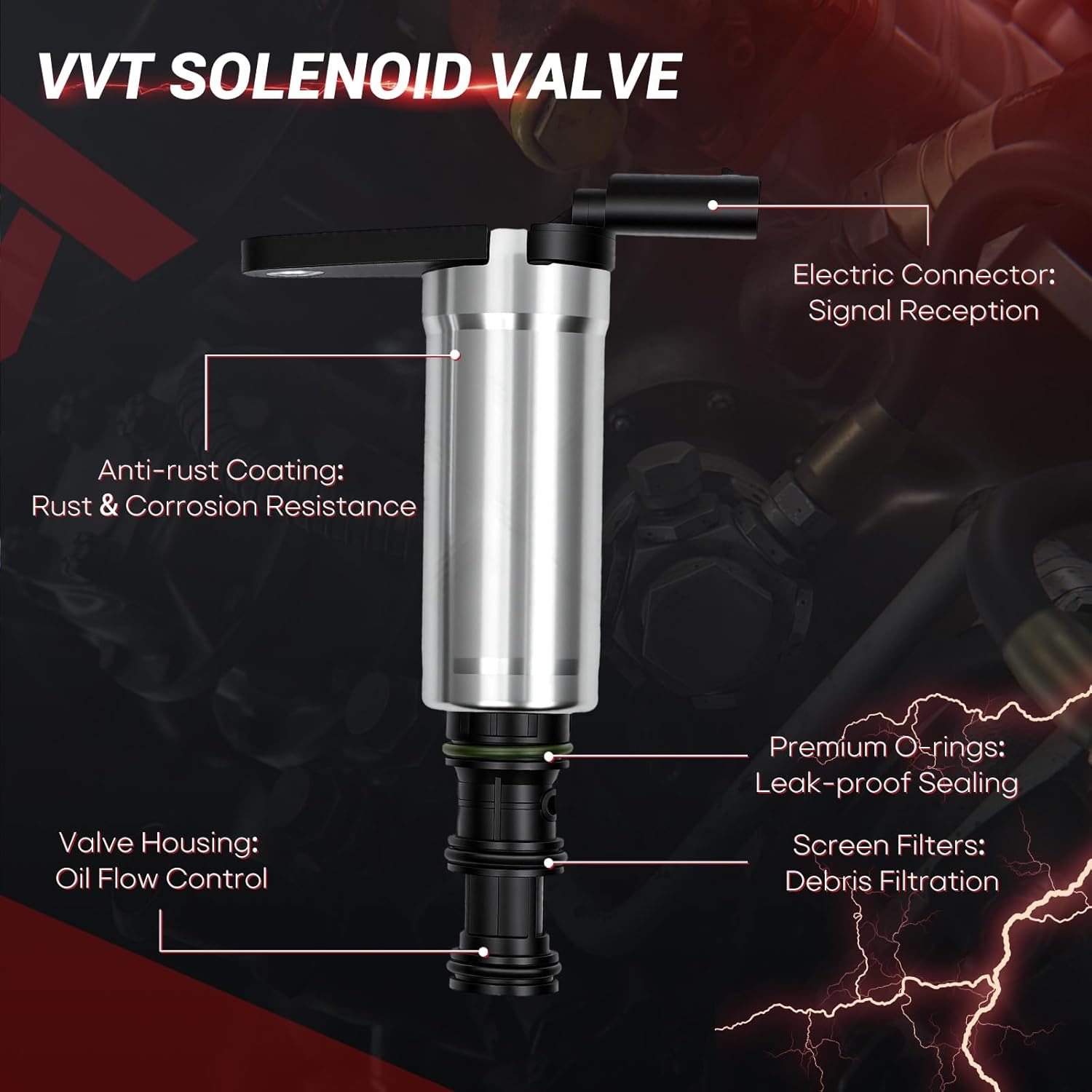 Intake and Exhaust VVT solenoid variable valve timing solenoid Compatible with Jeep Gladiator Grand Cherokee L WK Replacement for Chrysler Pacifica Voyager for Dodge Durango Replace 916514