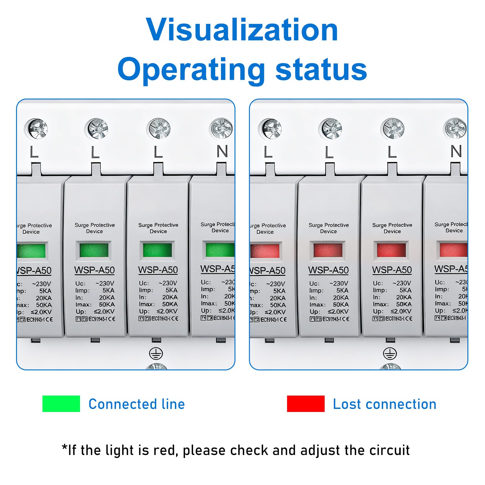 Protezione da sovratensione a 4 poli 20-50 KA tipo 1+2 420V per PV