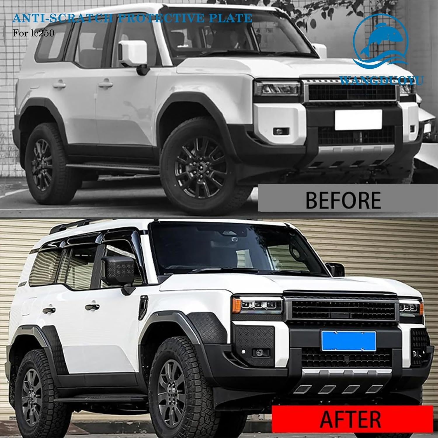 Body Anti-Scratch Cover Compatible with Toyota Land Cruiser LC250 2024 2025, Black Car Scratch-Resistant Protector Cover Trim Kit (Kit)