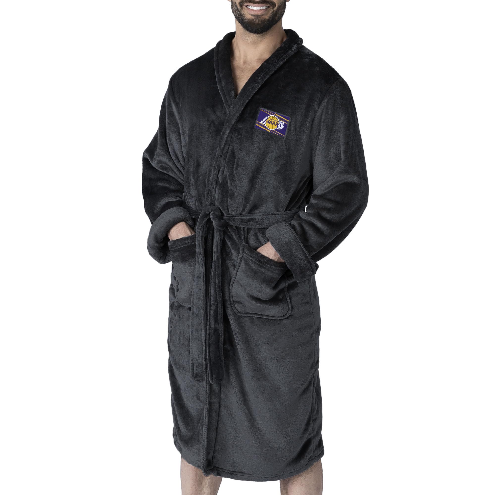 Northwest Accappatoio da uomo Transfer Patch Silk Touch, Fast Track Nero, XL, Fast Track Nero, XL