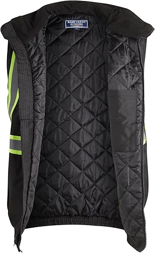Miniatura 6 de Bass Creek Outfitters Chaleco de seguridad de alta visibilidad para hombre  Chaleco de trabajo reflectante acolchado aislado  Normas ANSIISEA Clase 2