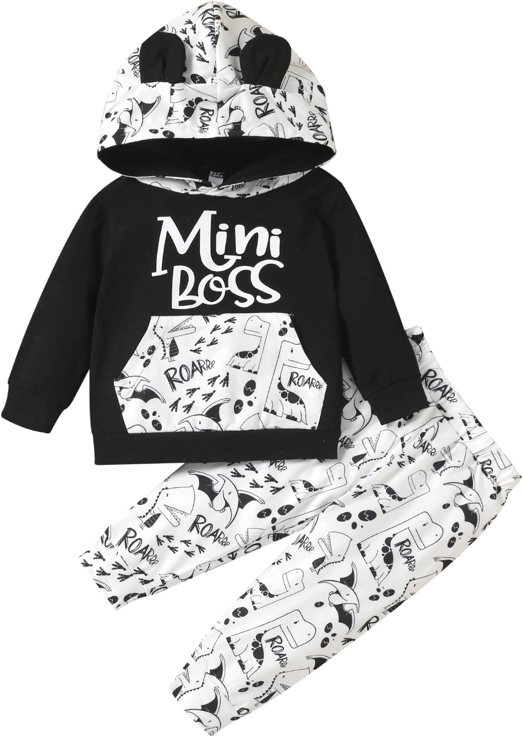 Geagodelia Baby Boys Clothing Outfit Baby Clothing Set Long Sleeve Hoodie Top + Trousers Newborn Soft Baby Set Mini Boss