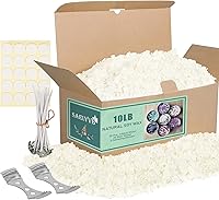 Vista 8 de SAEUYVB Cera de vela de soja natural y cera de vela de soja para hacer velas, 2 libras de cera de soja para hacer velas, cera de vela de soja