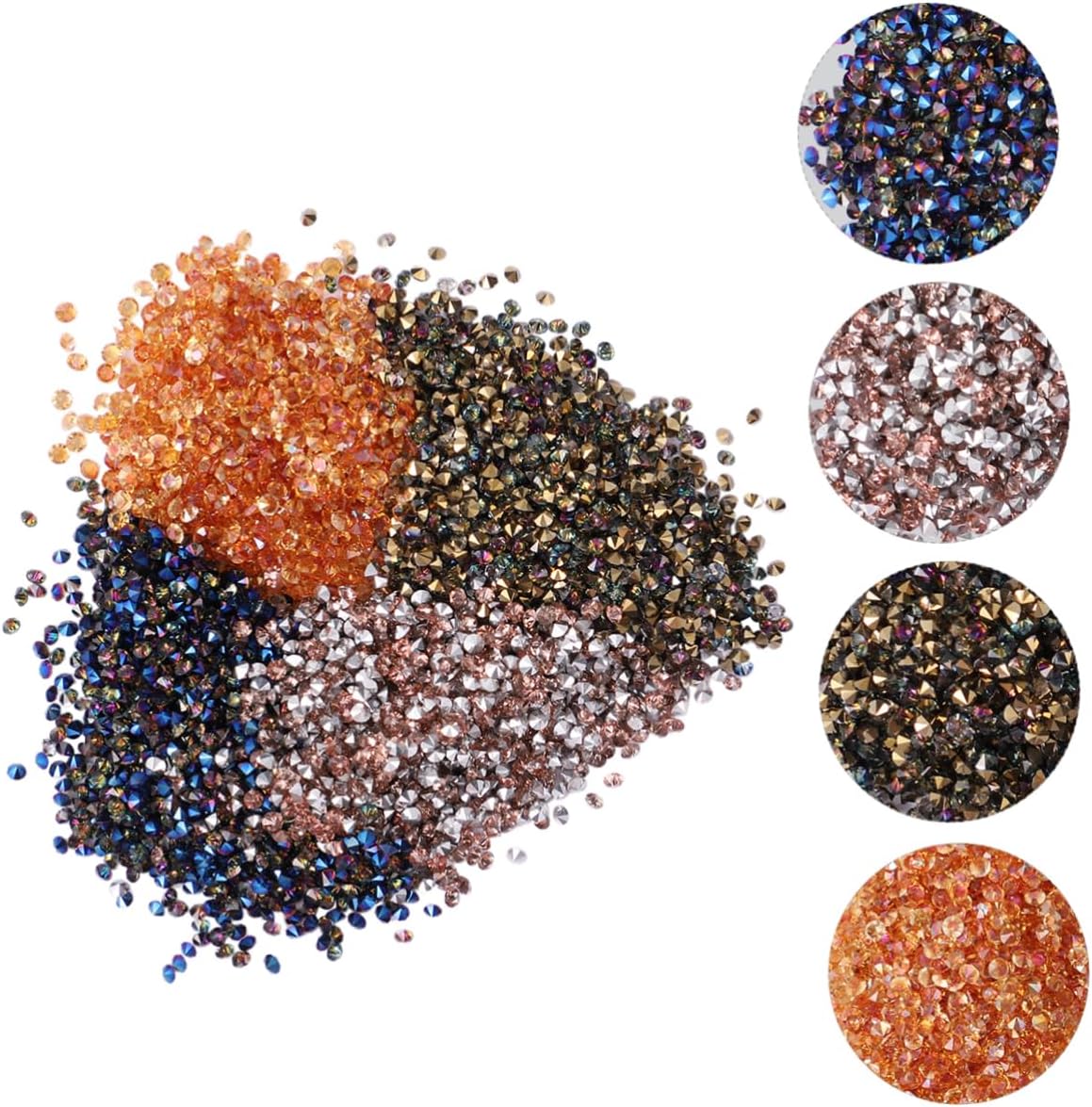 FRCOLOR 12packs Nail Art Rhinestones DIY Manicure Accessories Nail Tip Gems Colors Mobile Phone Case Decor for Women Girls