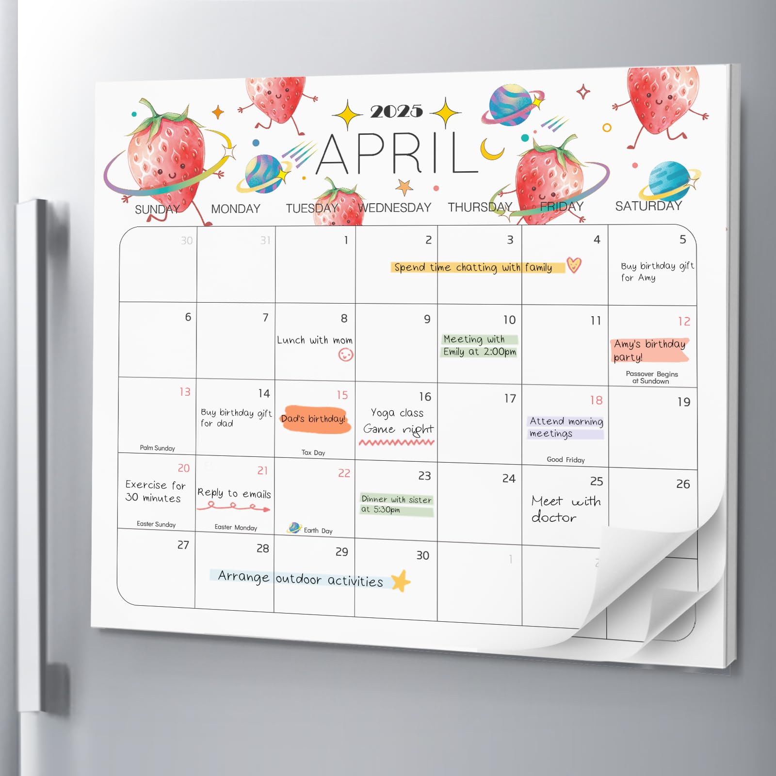 BGTCARDSMagnetic Calendar for Refrigerator - Fridge Calendar Magnet - Runs from January 2024 Until December 2025-24 Monthly Refrigerator Calendar - 12.5 x 11 Inch