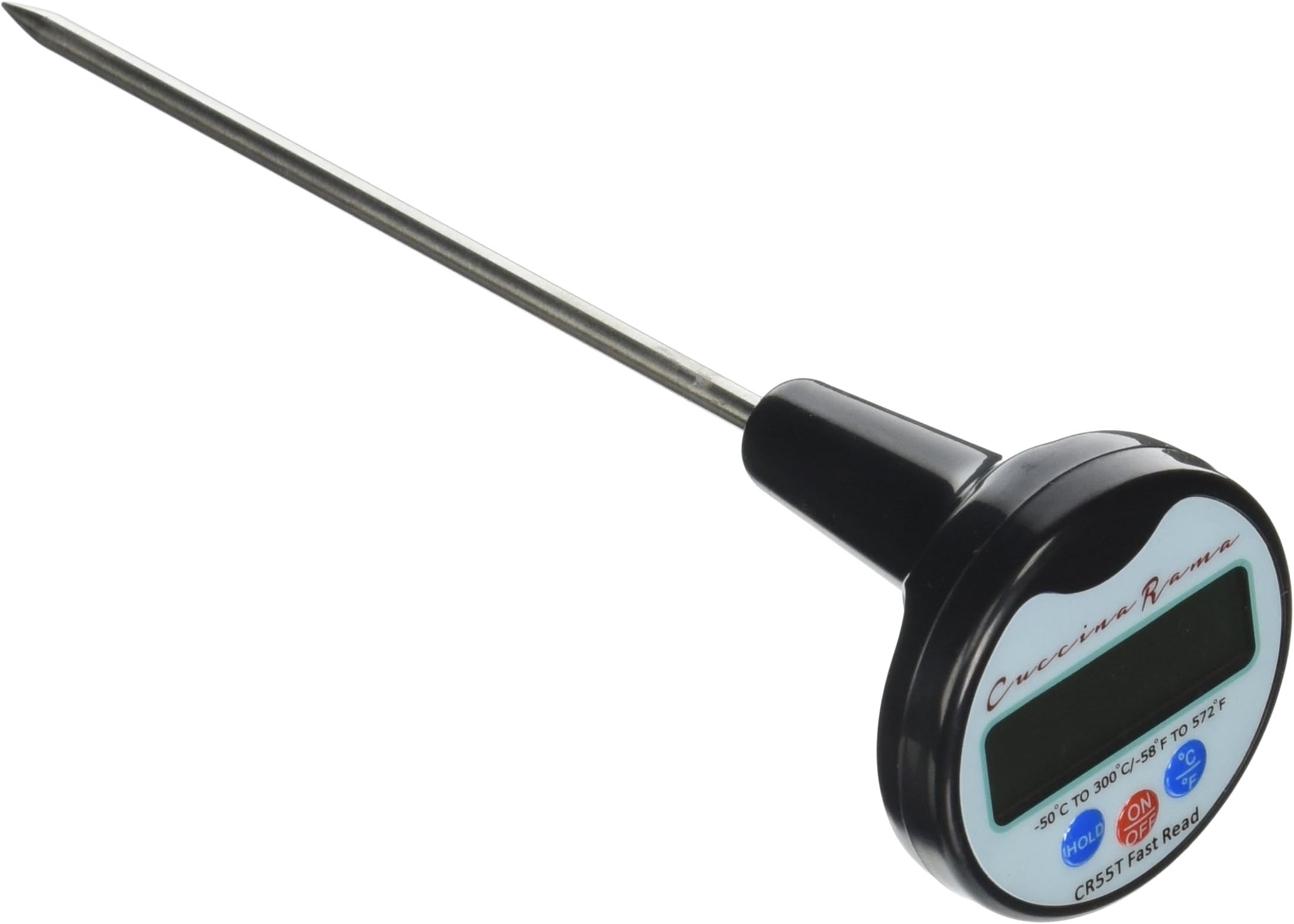 Top Rated Cooking Meat Thermometer - Cuccinarama CR55T Instant Read Electronic Digital Food Meat Thermometer - Ideal For Barbecue And Grilling, In Kitchen And Outdoors - Accurate Fast Read Large Display - Measures Internal Food Temperature - For Worry Free Cooking - Risk-Free Full Satisfaction Guarantee