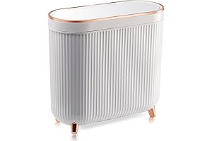 Bathroom Trash Can with Lid 3.2 Gallon Narrow Trash Can