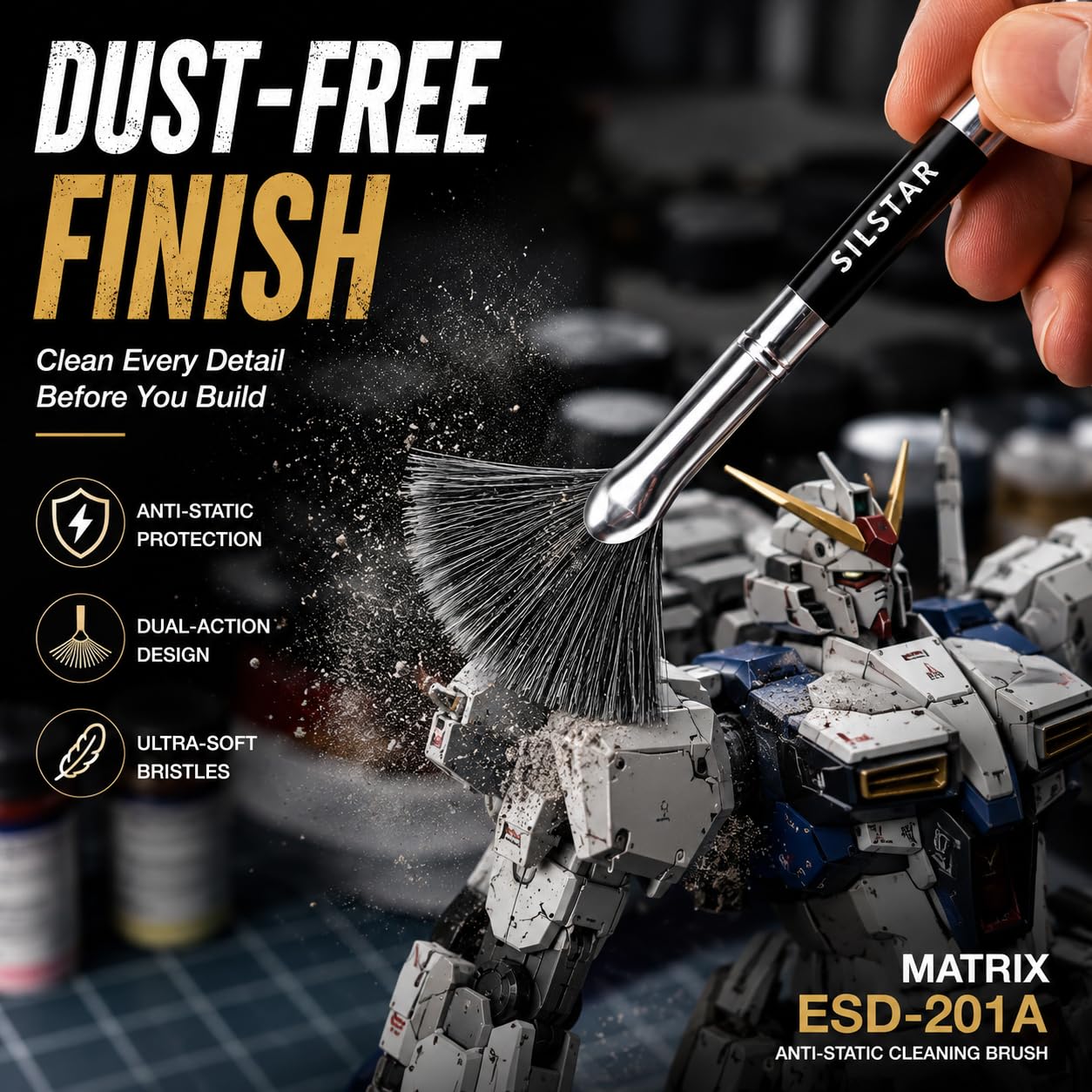 SILSTAR Anti Static Brush - Clean Models & Figures -15 SILSTAR Anti Static Brush - Clean Models & Figures -15
