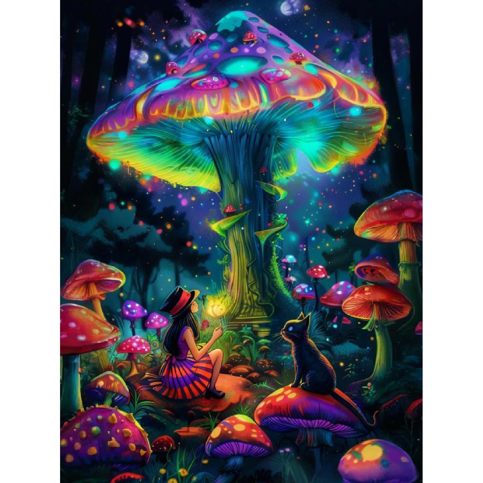 Jakener Mushroom Diamond Art Kits for Adults Beginners,Diamond Painting Kits for Adults,5D Full Drill DIY Diamond Dot Gem Art Kit Wall Home Decor Arts Craft 16x12 inch