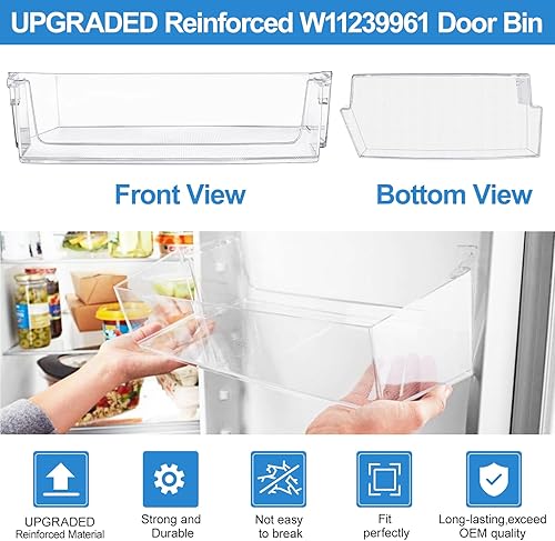 Miniatura 6 de W11239961 - Estante de repuesto para puerta de refrigerador compatible con Whirlpool W10900538 4591452 AP633410 PS1257877 EAP1257877 compatible con