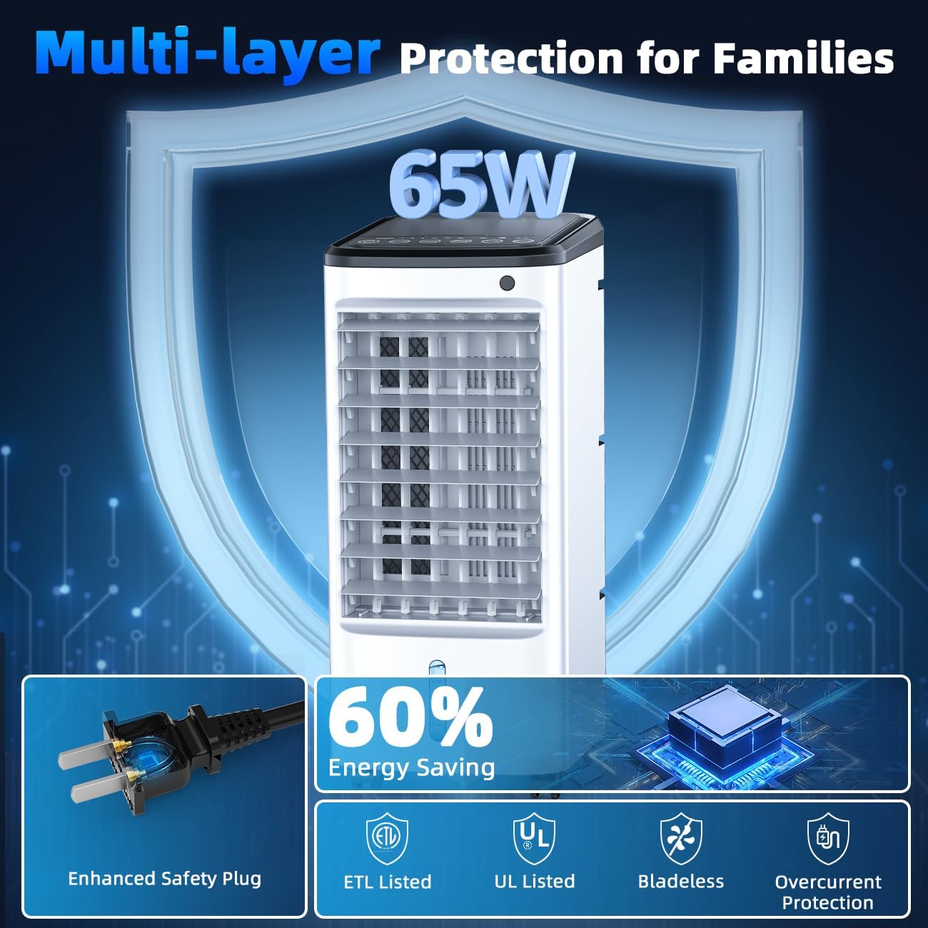 Windowless Portable Air Conditioners W/6Ice Packs, 4Modes&Amp;3S...