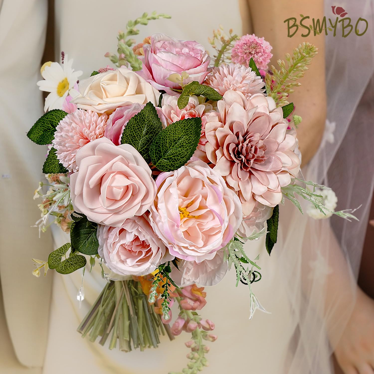 Roses Artificial Flowers Combo Pink Flower Bouquets Box with Stems for DIY Bridal Wedding Bouquets, Baby Shower Decorations Fake Floral Arrangements Table Centerpieces Home Decor Indoor - Image 7