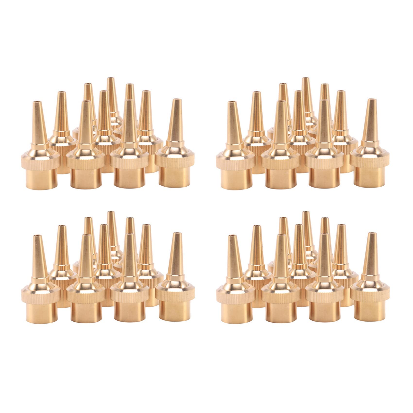 Hndhbfgrt 40Pcs 1/2 Inch DN15 Brass Jet Straight Adjustable Fountain Water Nozzles Pool Nozzles Garden Landscape Decoration