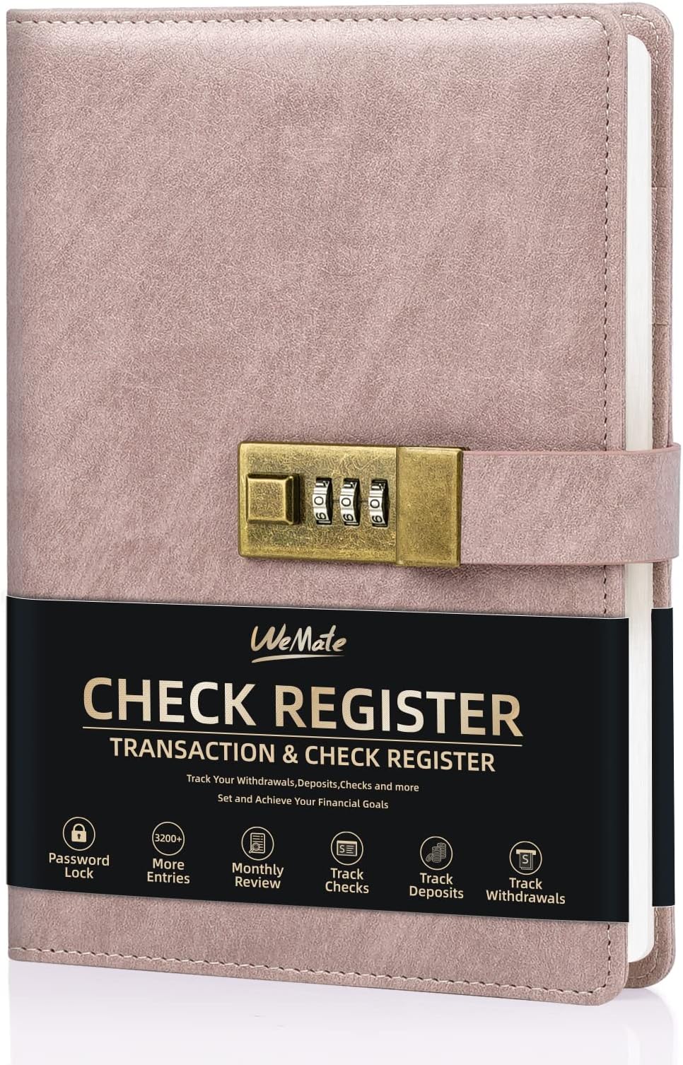 WEMATE Hardcover Check Registers, Personal Checkbook
