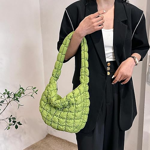 Miniatura 9 de Bolsa acolchada para mujer, bolsa de hombro acolchada, bolso grande tipo hobo ligero, de nailon acolchado