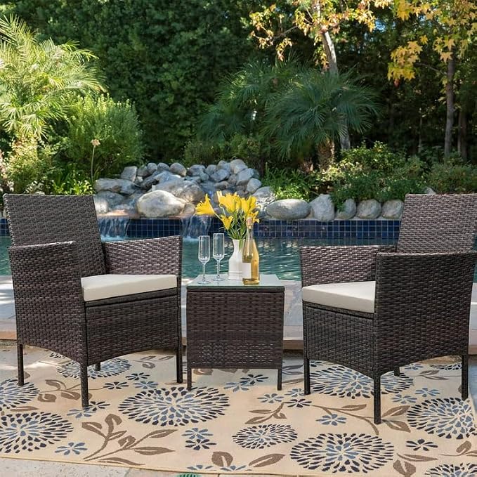 Photo inspiration: Visual Reference: Amazon Com Jummico 3 Pieces Patio Furniture Sets Outdoor Patio