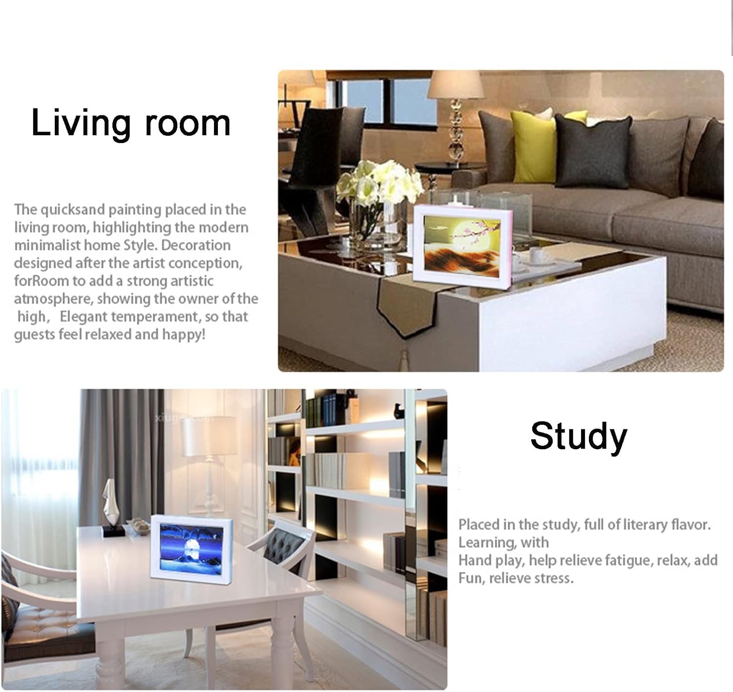 Moving Sand Art Picture,360° Rotatable Flowing Sand Painting,Relaxing Glass Frame 3D Deep Sea Sandscape in Motion Display,Quicksands Painting Desktop Decor Great Gift (Color : Underwater World)