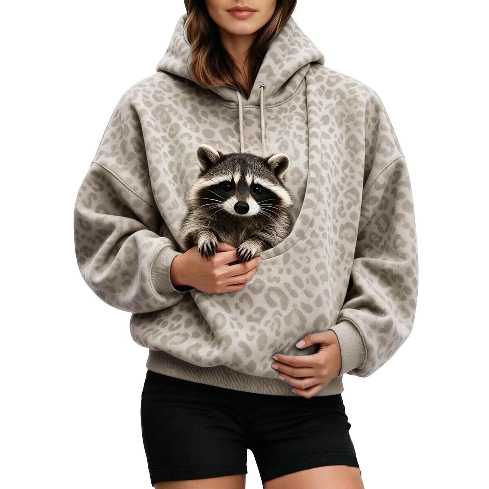 Oversized Hoodie with Dog Pouch – Soft Pet Carrier Sweatshirt for Puppy — image 1