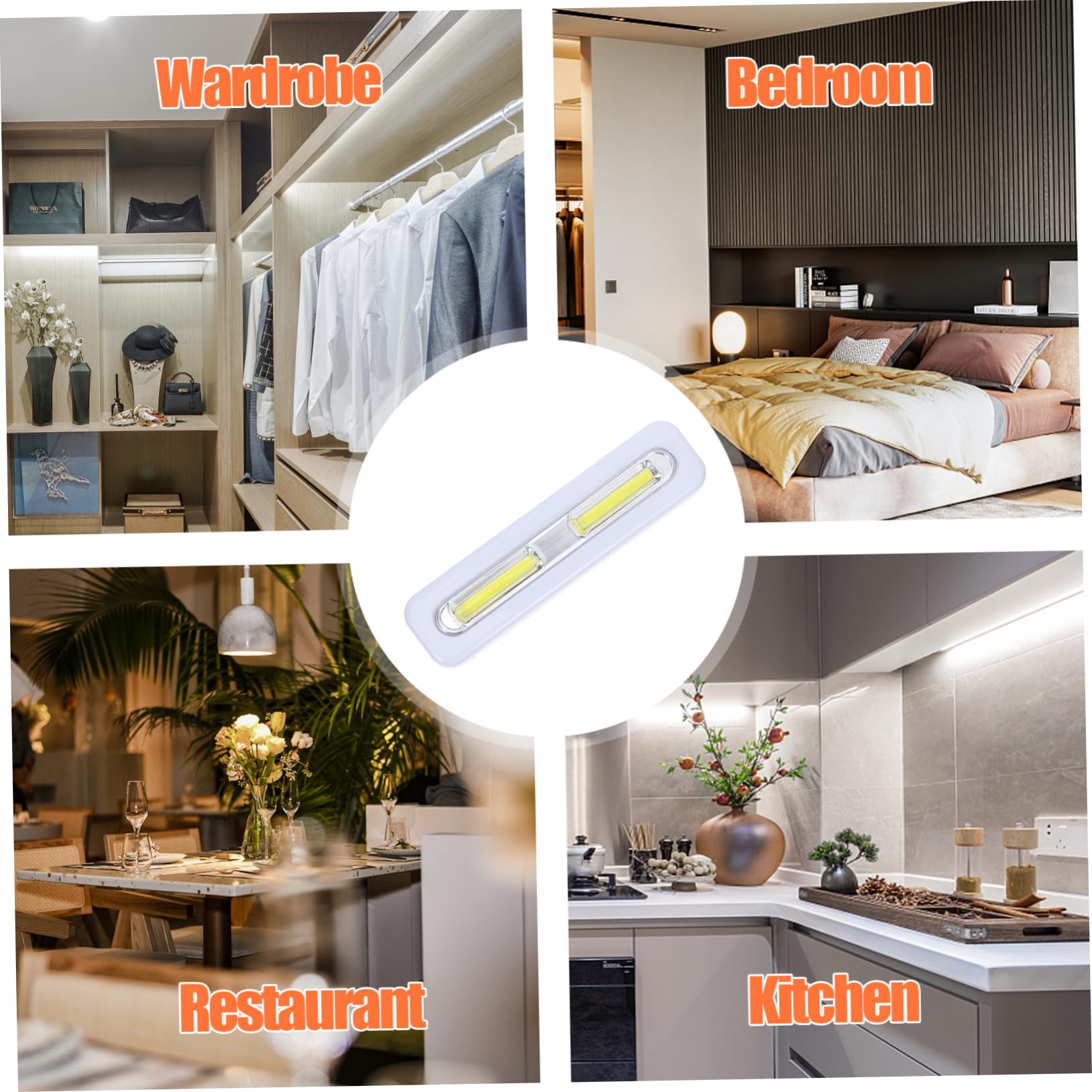lámpara 1pc Pat Lámpara de noche pequeña Luz LED con sensor Luz de armario Luz táctil Llave organizadora Lámpara de noche táctil LED Luces LED debajo del gabinete Decoraciones blancas de pared Lámpara