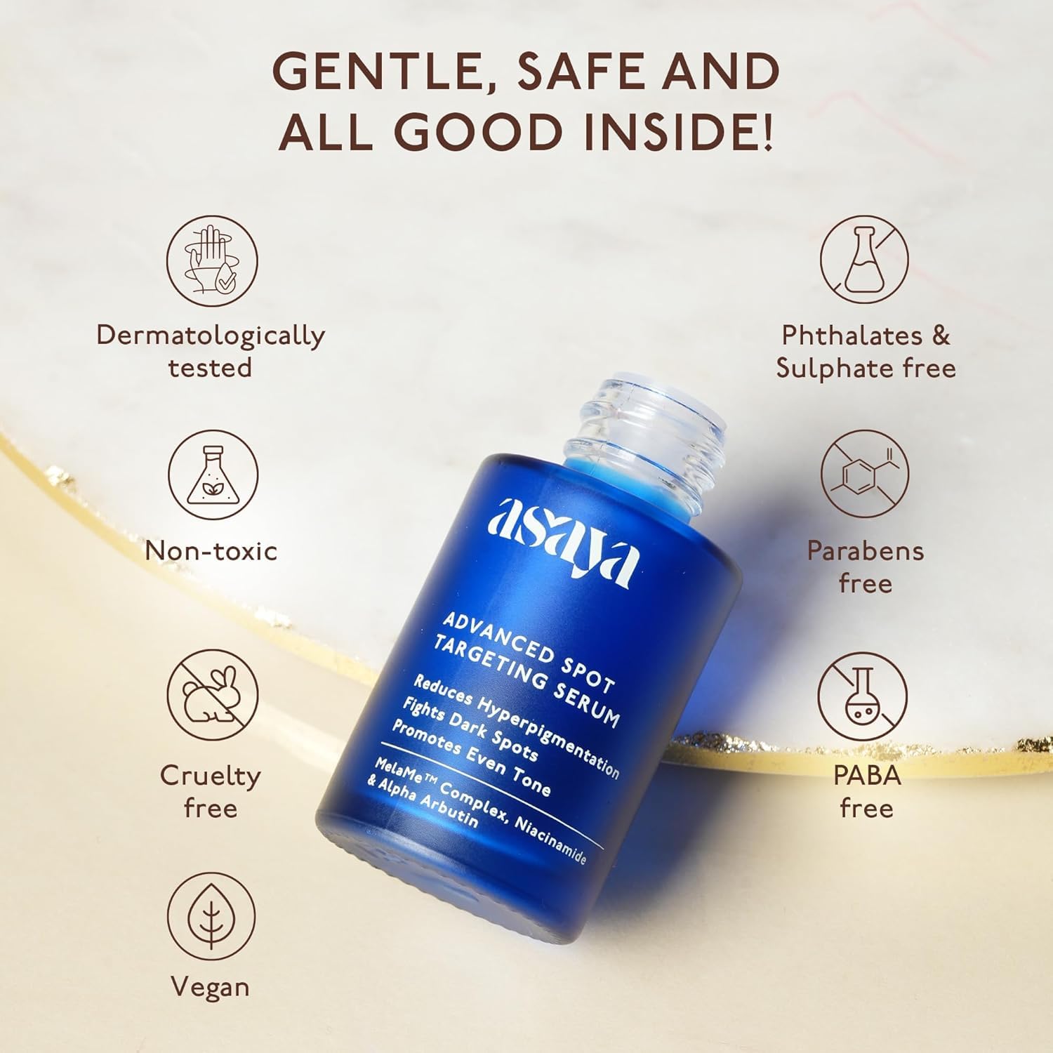 Asaya Advanced Spot Pigmentation Face Serum | Niacinamide & Alpha Arbutin | Helps Improve the Appearance of Dark Spots & Uneven Skin Tone | Lightweight & Fast Absorbing | For Men & Women | 30 ml