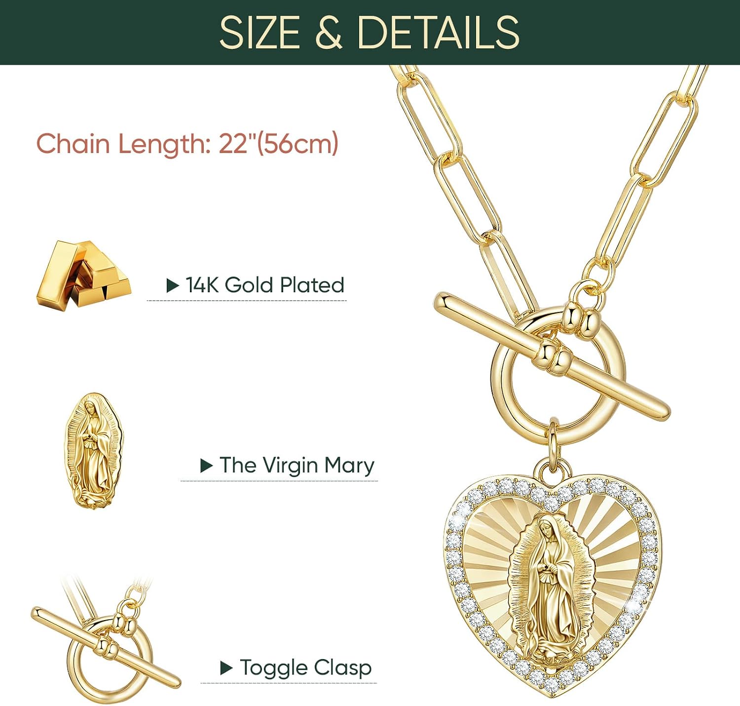 Women's Oro Virgen María Necklaces - Caída y Proporción