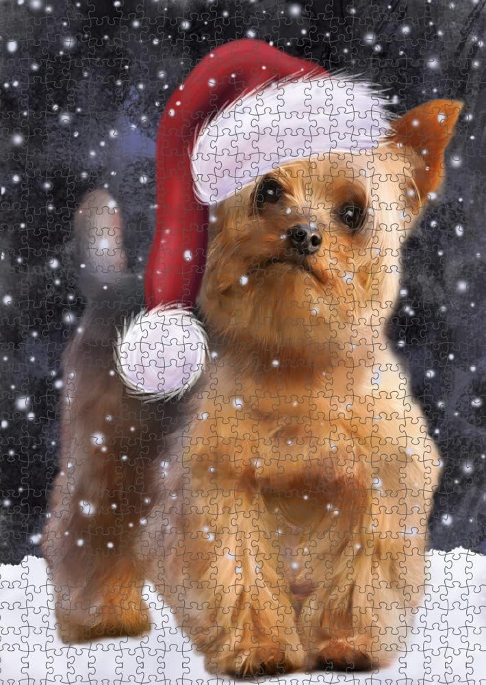 Let it Snow Yorkshire Terrier Dog Jigsaw Puzzle for Adults - Animal Printed Interlocking Puzzle Game Artwork - Gift for Dog Lover's -1000 Pcs 29.5"x19.7", PZLE62725