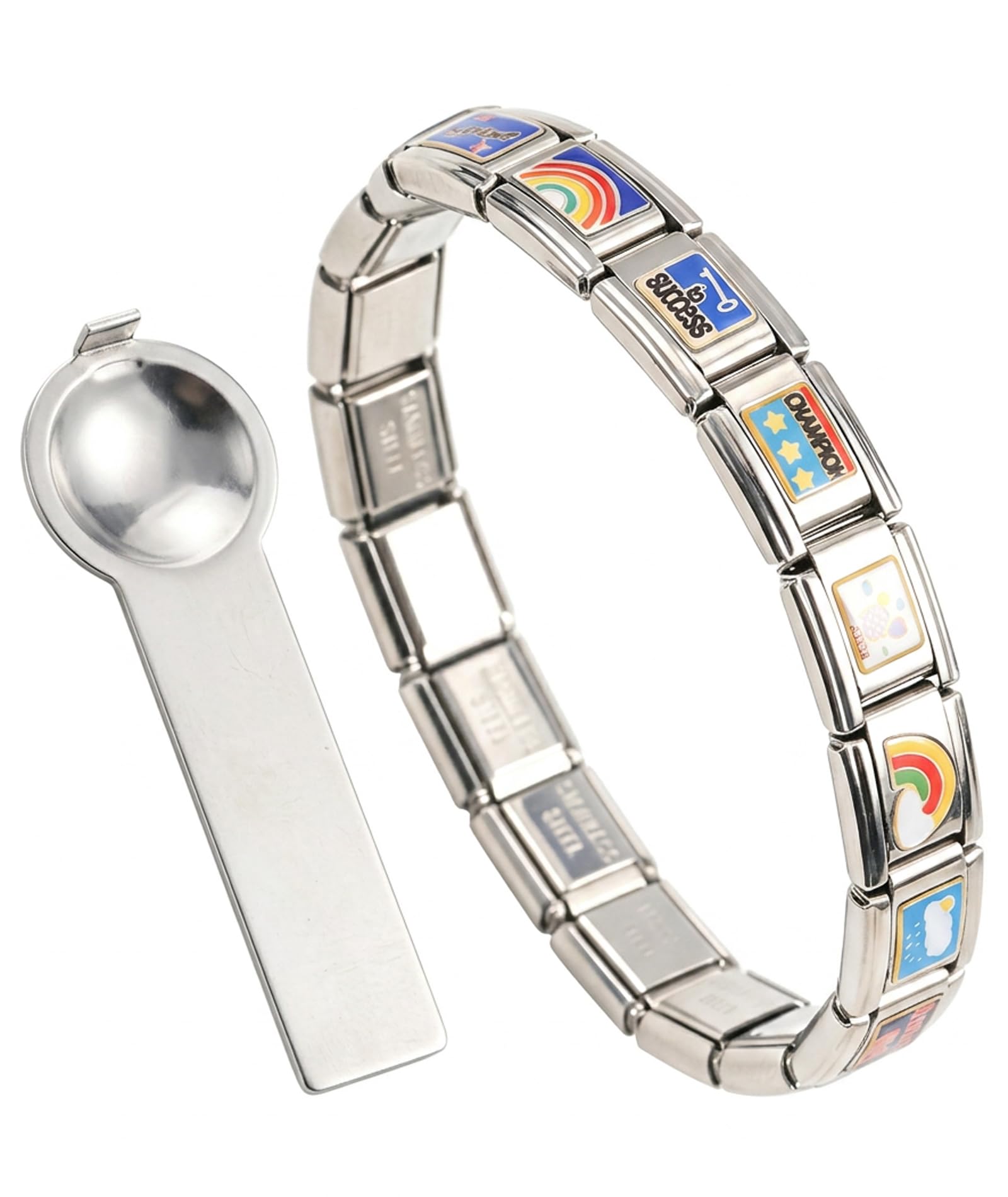 2-Piece Italian Charm Bracelet Set with Dismantling Tool, Printed Modular Bracelet, DIY Customizable Jewelry Accessory for Women-image-25