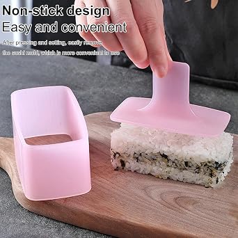 spam musubi maker,spam rice ball mold,non-stick non-toxic sushi making kit,hawaiian spam musubi,home authentic sushi making,rice ball making tool,easy to extrude,practical home DIY tool,kitchenware