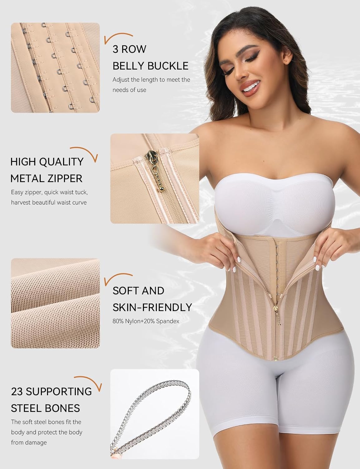 SHAPSHE Waist Trainer for Women Tummy Control Waist Cincher Corset Sport Workout Body Shaper Postpartum Belly Band Gym