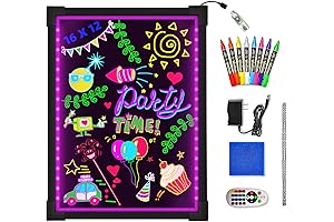 Neon Drawing Board for Kids | Rechargeable Dry Erase LED Board 16 x 12 inch