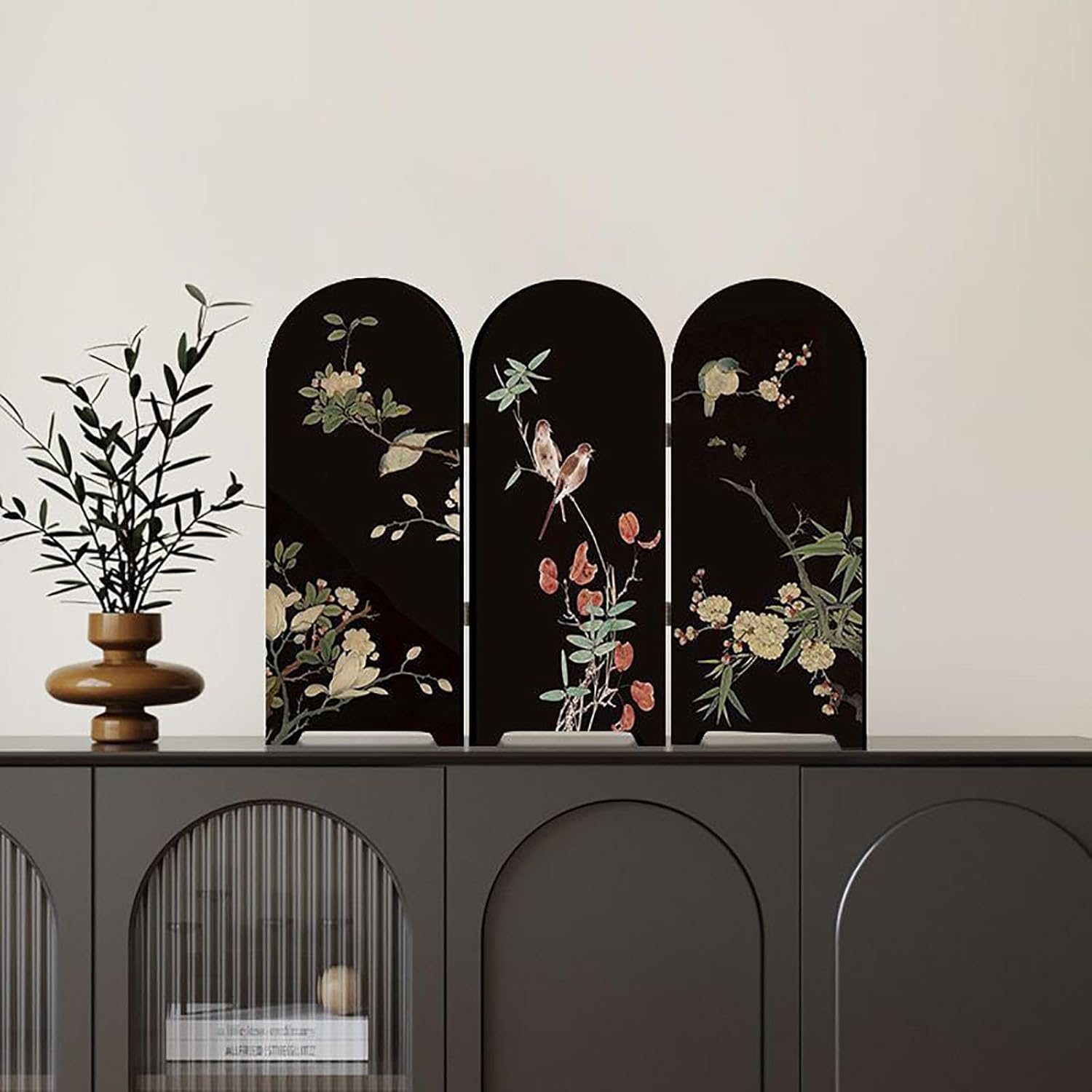 Folding Screen - 3 Panel Divider Mini Folding Screen for Modern and Contemporary Home, Office, Dorm(B,30 * 25cm)