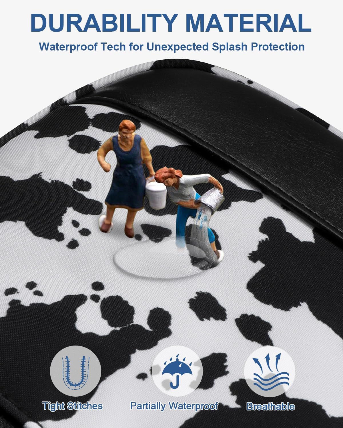 Capolo Sling Bag for Women Men Waterproof Crossbody Bags for Women Trendy Casual Fanny Pack with Convertible Shoulder Strap Chest Bag for Travel Hiking(Cow Print, Medium) - Image 5