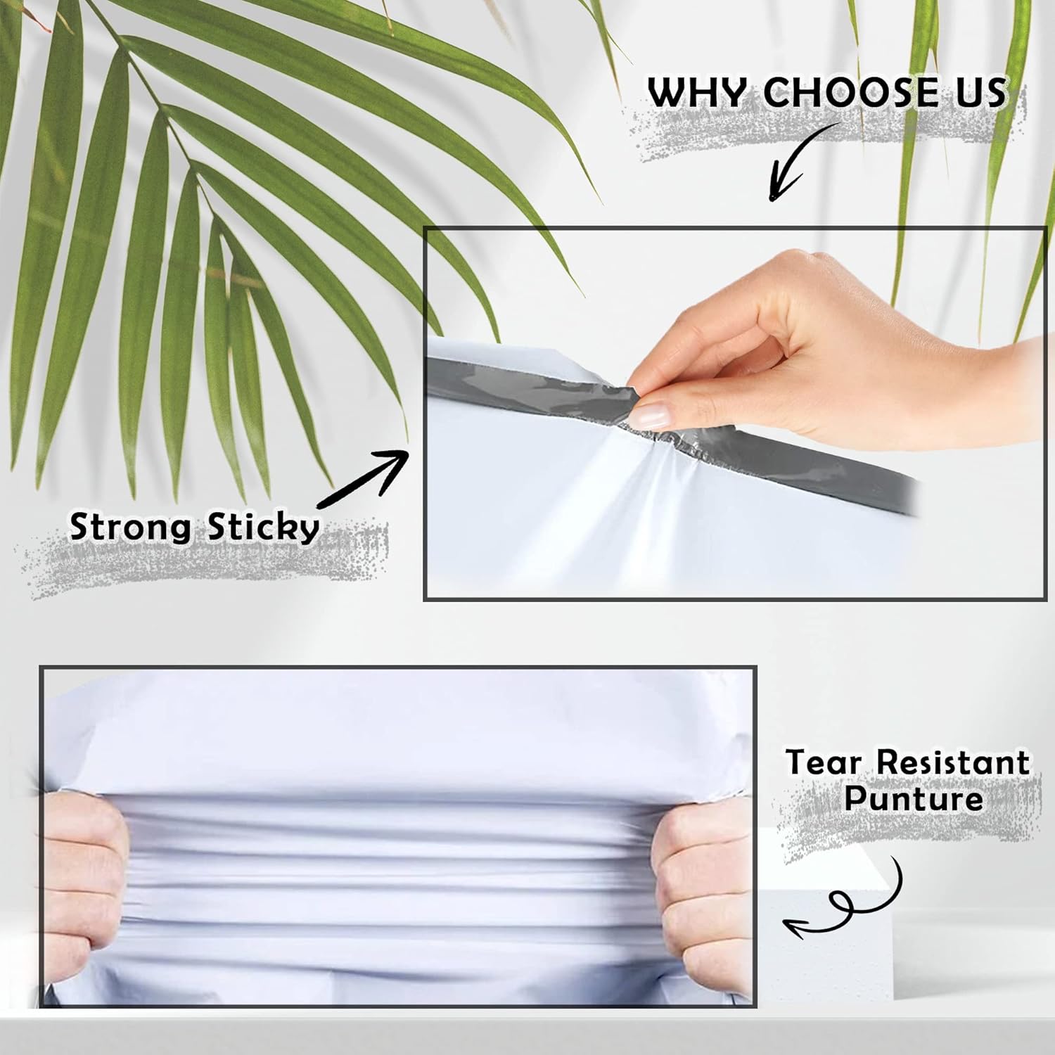 Yens Poly Mailers 12X15.5 100 Pack White,Strong Self Seal Adhesive Shipping Envelopes Waterproof for Shipping, Mailing, Packaging M5 - Image 4