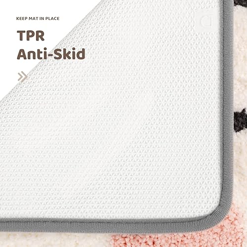 Miniatura 7 de Alfombra de baño de conejo, extra suave y absorbente, lavable a máquina, antideslizante de animales para bañera, ducha y baño, 15.7 x 23.6 pulgadas