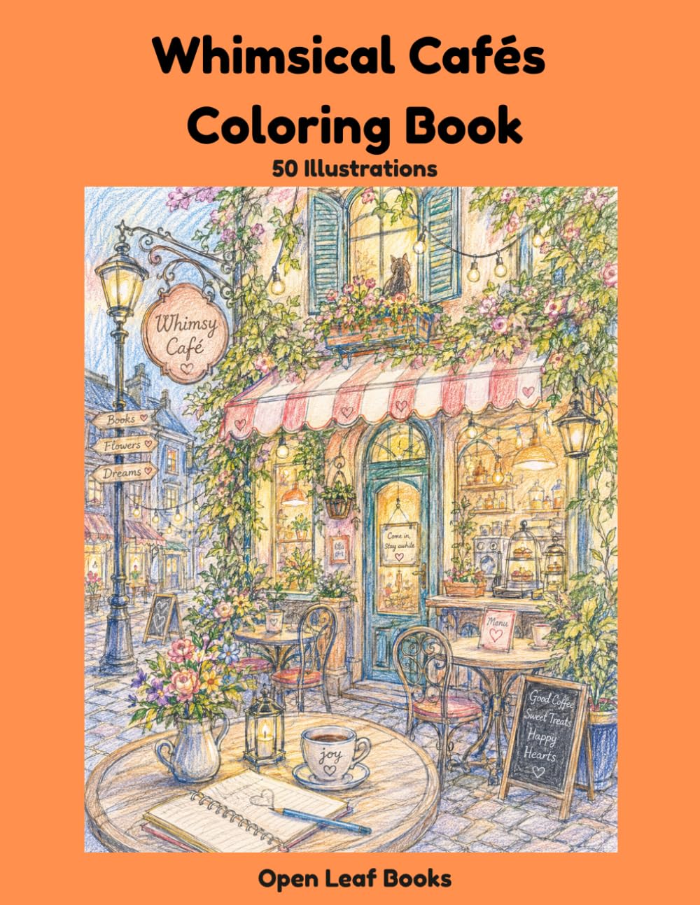 Whimsical Cafés: Coloring Book for Adults