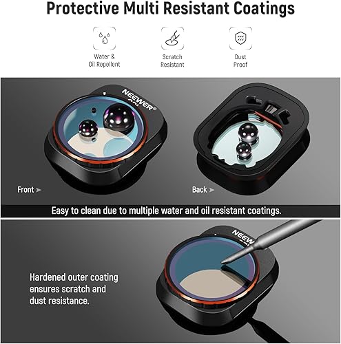 Miniatura 8 de NEEWER Juego de filtros NDPL compatibles con DJI Mini 4 Pro, 6 unidades UV CPL ND8PL ND16PL ND32PL ND64PL Polarizador de densidad neutra, accesorios