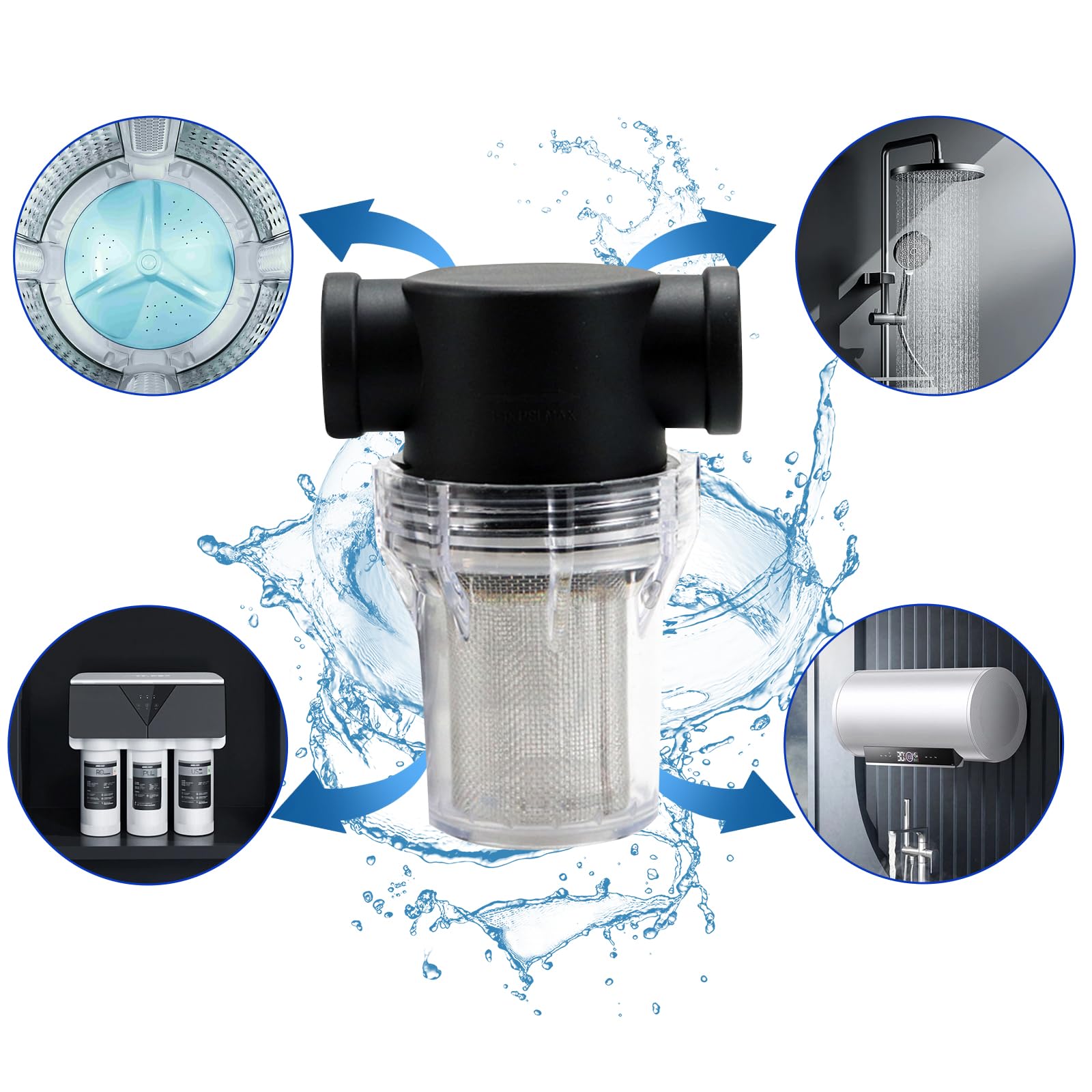 TWSOUL Prefiltro para jardín, filtro de tubería de 1", bombas con filtro de acero inoxidable de 40 malla, filtro de tuberías de alto caudal, filtro de bomba de agua para riego de jardín (malla de 1" -
