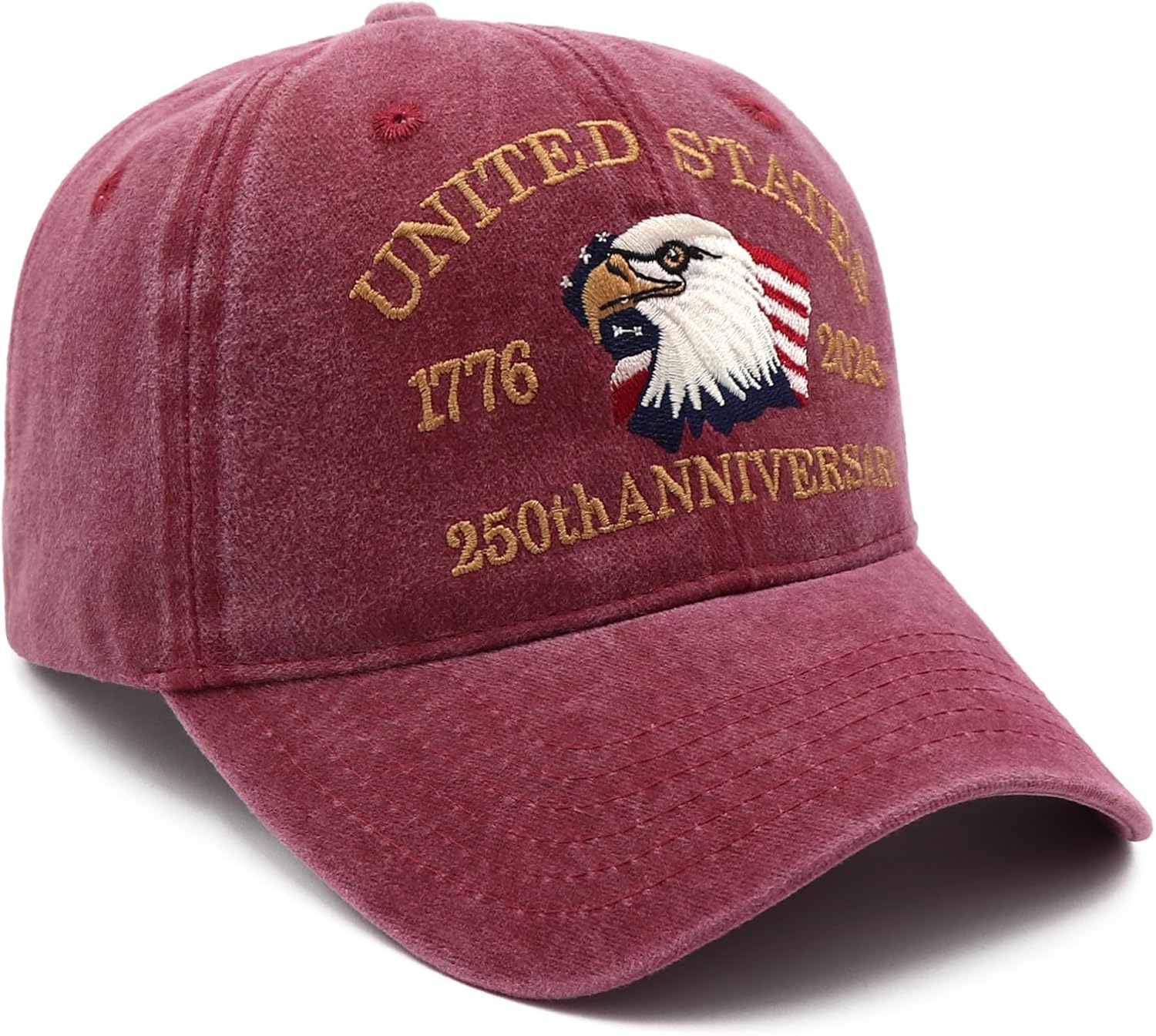 250 Anniversary USA Hat Embroidered Adjustable 250 Anniversary USA Hat,Patriotic Bald Eagle Baseball Cap for Men Women Gifts - Image 3