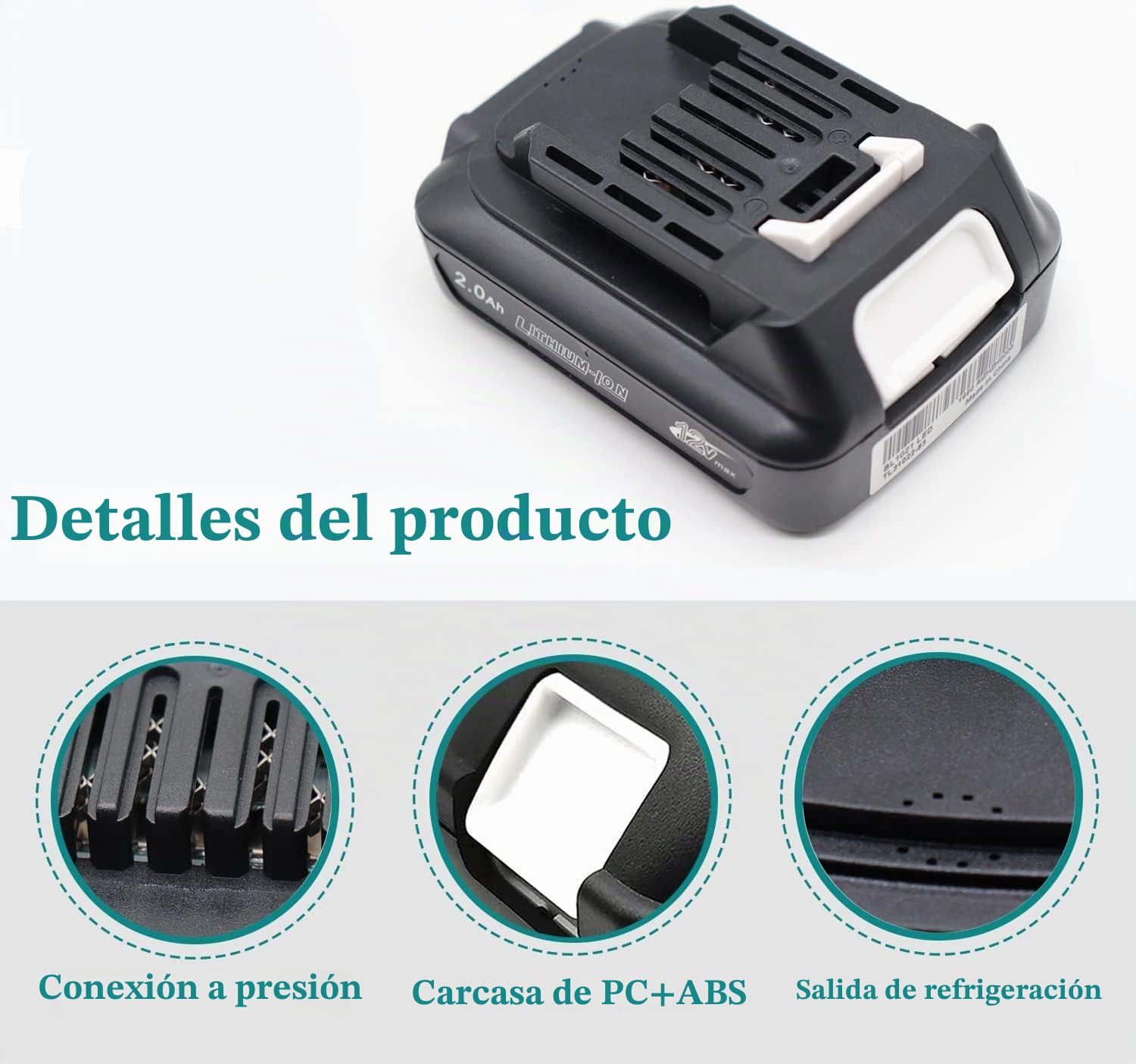 BL1021B 2PCS 2,0A 12V Batería con Cargador DC10WD, Compatible con Makita CXT BL1041B BL1020B BL1021B BL1015 BL1016, Compatible con Makita DF031D DF0331D TD110D JR103D DC10SB DC10WC