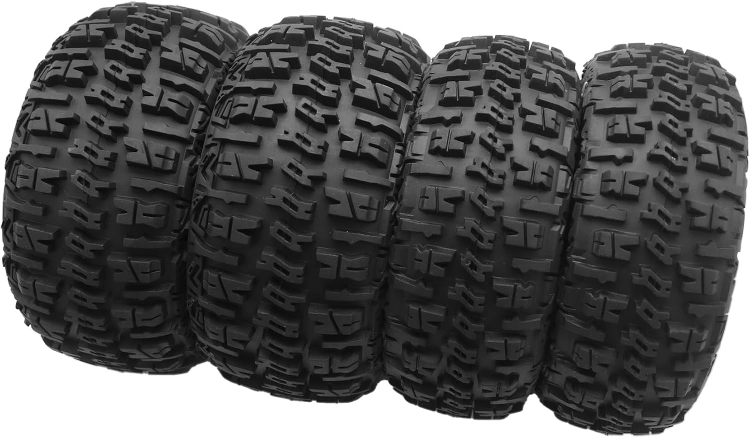 FLMLF Black Border Badlands Tire Front and Rear Wheel Kit 4pcs for 1/5 Hpi Baja 5b 5t 5sc 5FT Rc Car Part