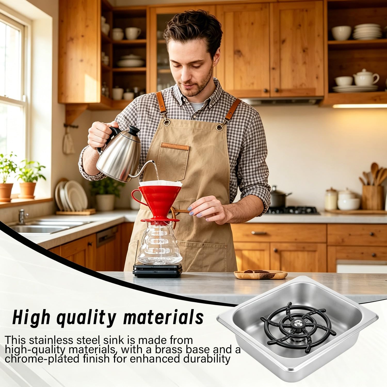 Lavavasos Automático,Lavadora de Acero Inoxidable,con Manguera,Accesorio para Fregadero,para Cocina,Bar,Cafetería y Hogar