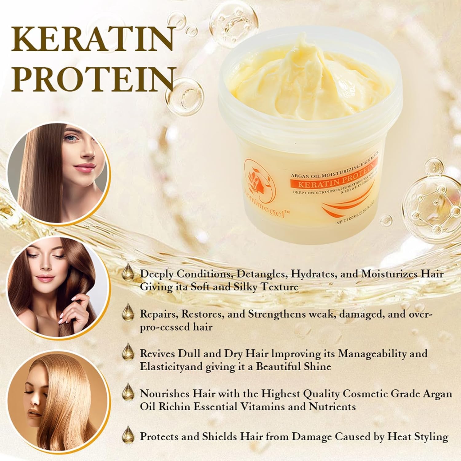 Aomimegel Collagen Hair Mask with Keratin and Argan Oil
