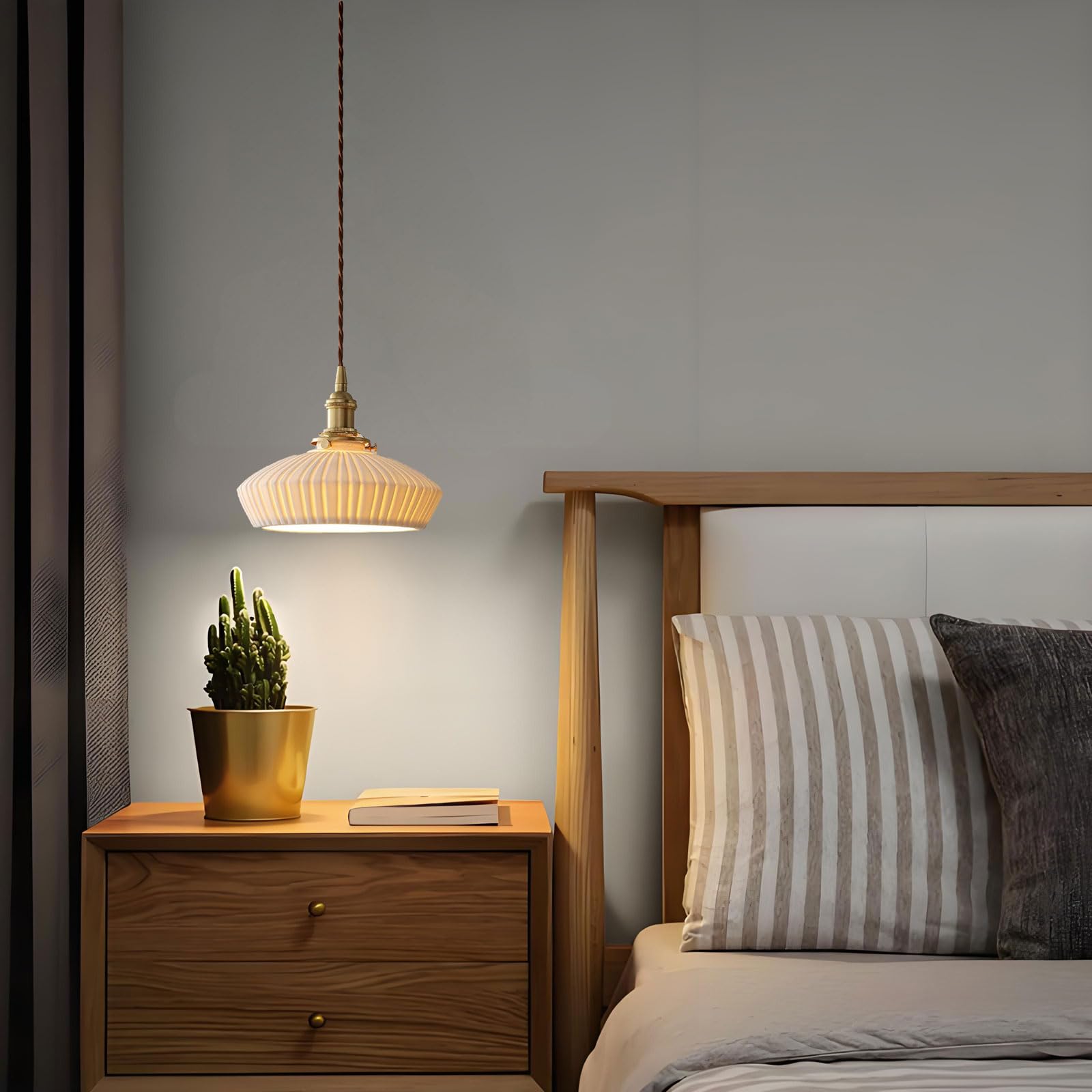220 mm Weiße Keramik Pendelleuchte Mit Messingfassung Hängelampe Deckenleuchte Geeignet Für Wohnzimmer Küche Flur Bar Esszimmer